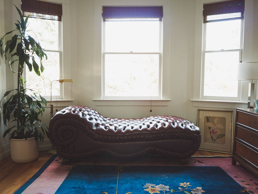 Leather Chesterfield Chaise