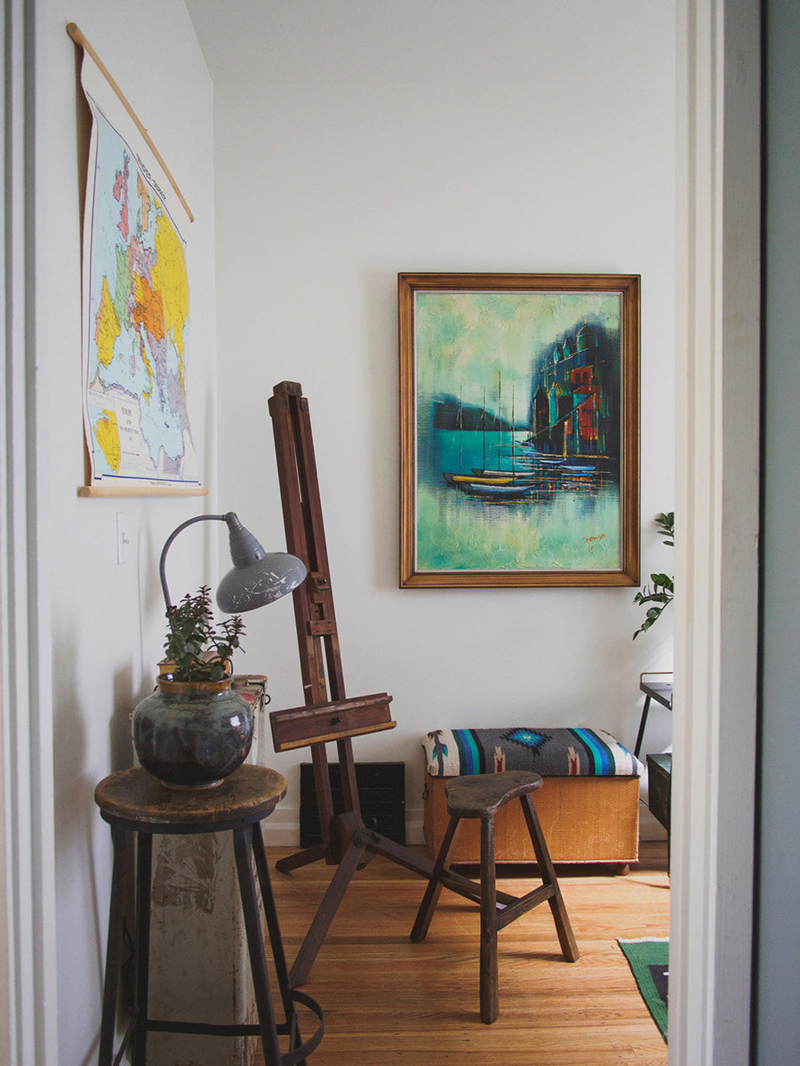 Vintage Oak Studio Easel