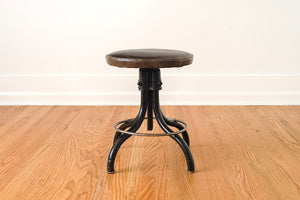 Waxed Leather Drafting Stool