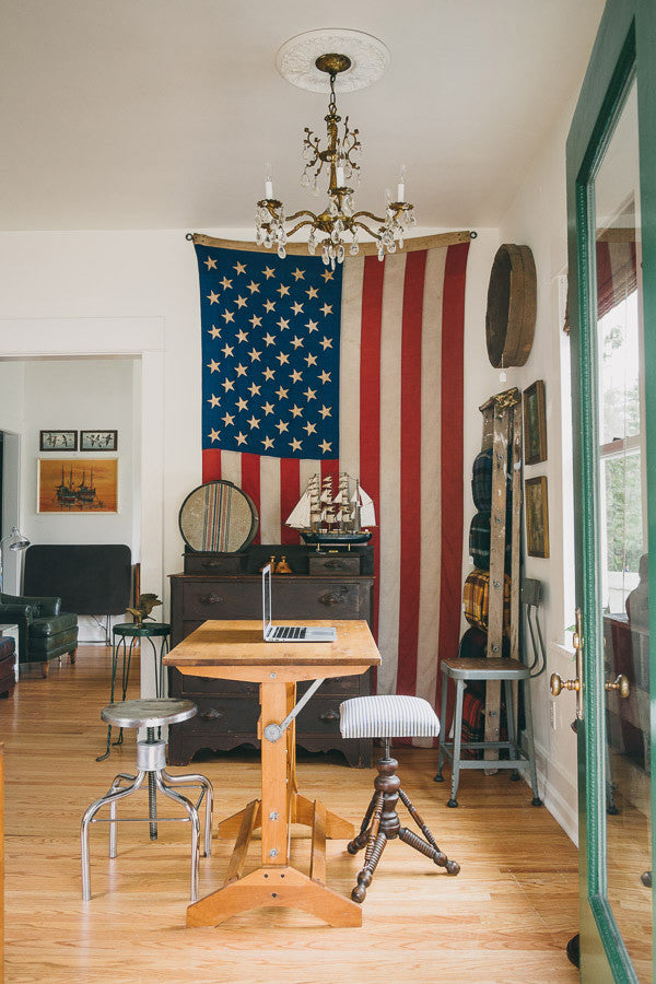 Ticking Stripe Piano Stool