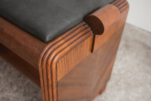 Art Deco Leather Stool