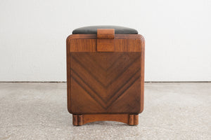 Art Deco Leather Stool