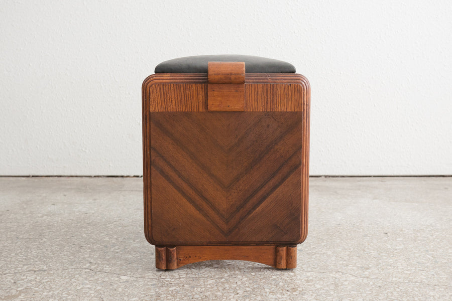Art Deco Leather Stool