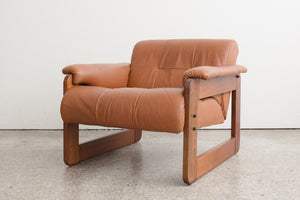 Pair Mid Century Leather Chairs