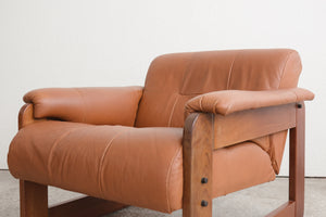 Pair Mid Century Leather Chairs
