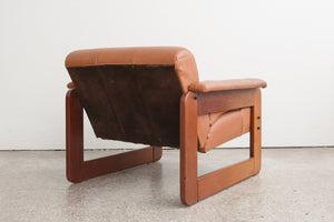 Pair Mid Century Leather Chairs