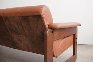 Mid Century Leather Sofa