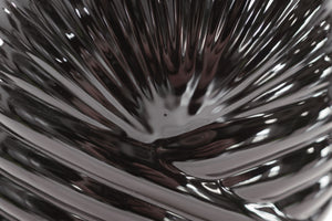 Black Ribbed Vase