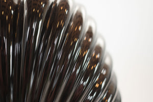 Black Ribbed Vase
