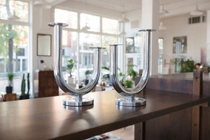 Chrome 'Taurex' Candelabra Set