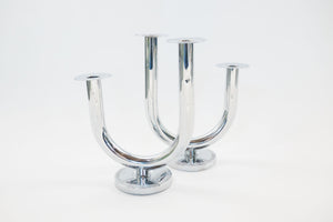 Chrome 'Taurex' Candelabra Set