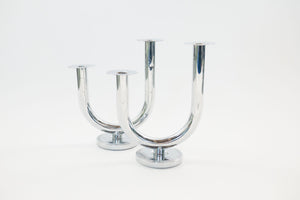 Chrome 'Taurex' Candelabra Set