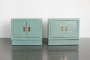 Grasscloth Nightstand Pair