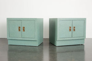 Grasscloth Nightstand Pair
