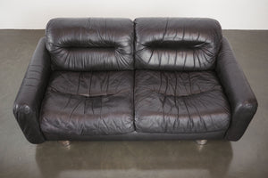 Leather & Chrome Loveseat