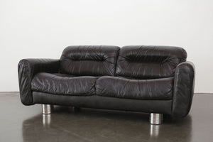 Leather & Chrome Loveseat