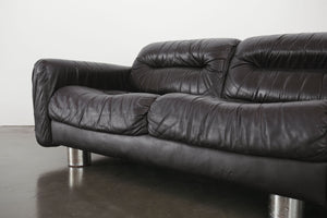 Leather & Chrome Loveseat