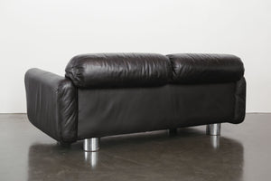 Leather & Chrome Loveseat