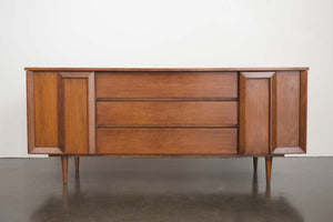 Mid Century 9 Drawer Walnut Dresser