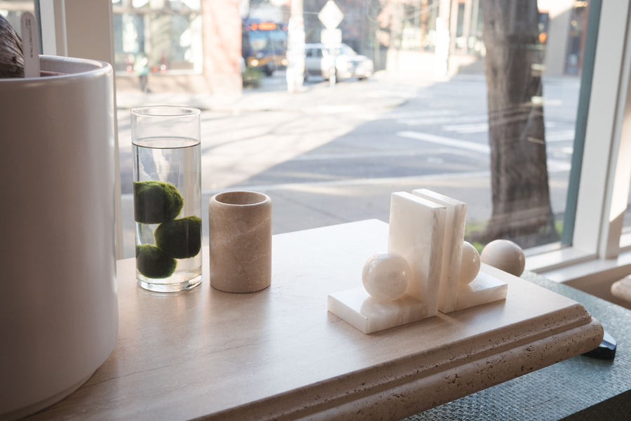 Sculptural Marble Bookends