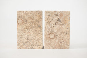 Fossilized Stone Bookends