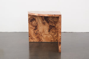 Burl Pattern Corner Table