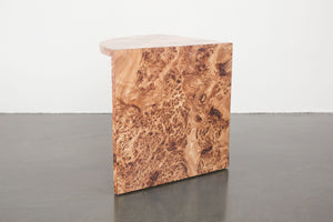 Burl Pattern Corner Table