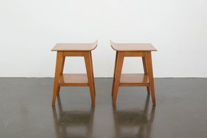 Mid Century Curve Top Nightstands