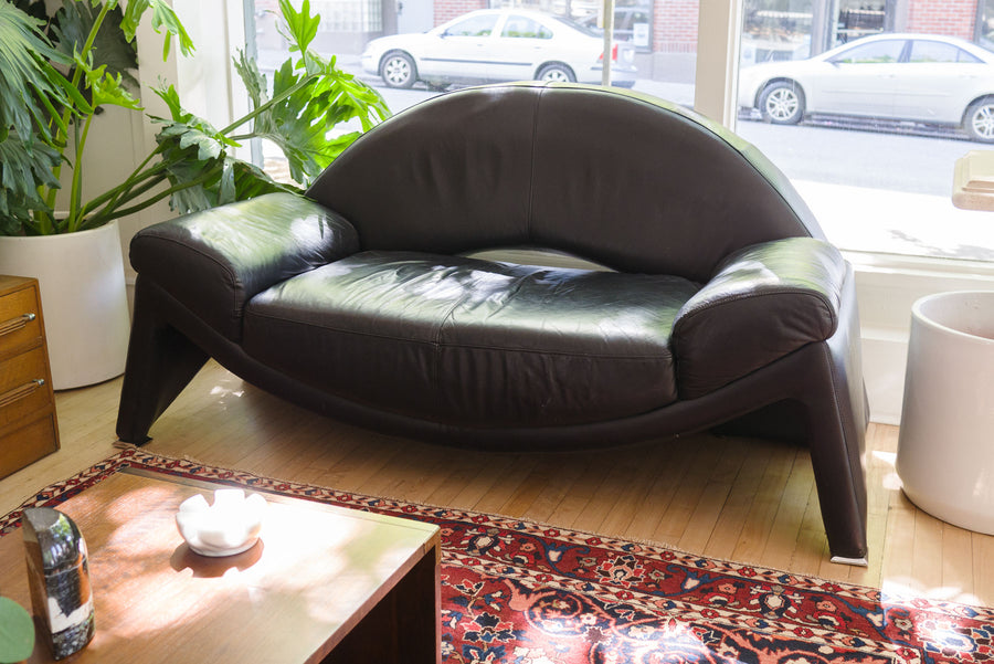Post Modern Italian Leather Sofa
