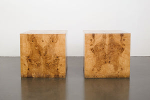 Burlwood Cube Side Tables