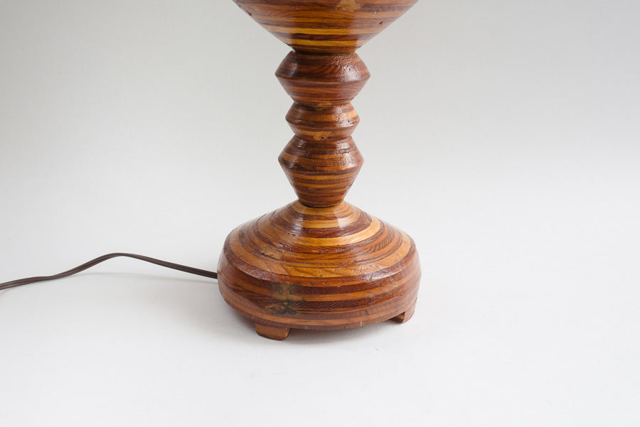 Carved Wood Lamp