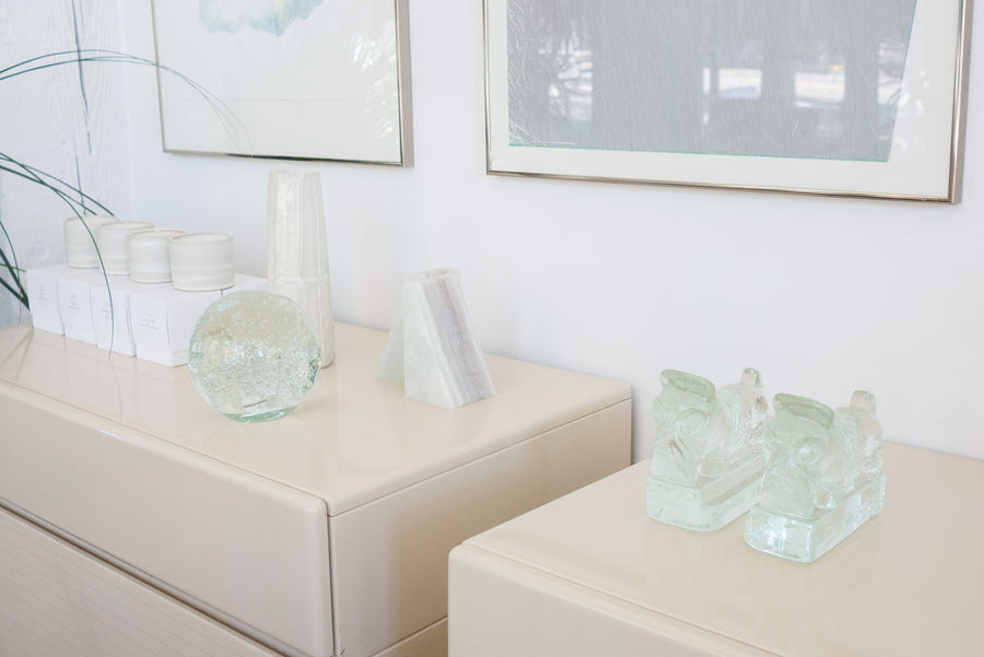 Glass Scottie Bookends