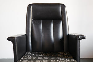 Pair Leather and Mud Cloth Chairs
