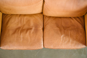 Danish Leather Loveseat