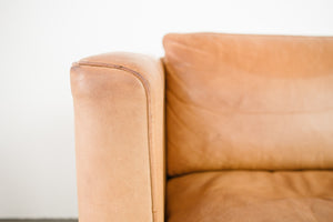 Danish Leather Loveseat