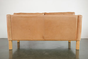 Danish Leather Loveseat