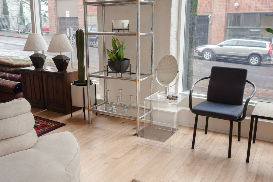 Chrome and Glass Etagere
