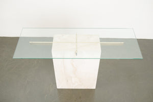 Travertine Console Table