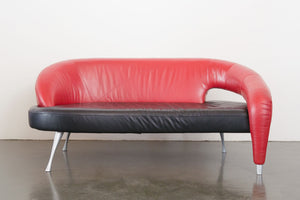 Postmodern Italian Leather Sofa