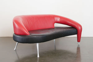 Postmodern Italian Leather Sofa