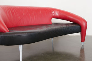 Postmodern Italian Leather Sofa