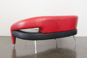 Postmodern Italian Leather Sofa