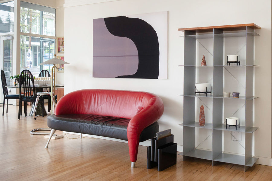 Postmodern Italian Leather Sofa