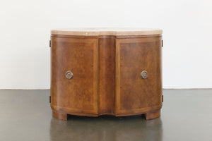 Burl and Travertine Cabinet