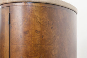 Burl and Travertine Cabinet