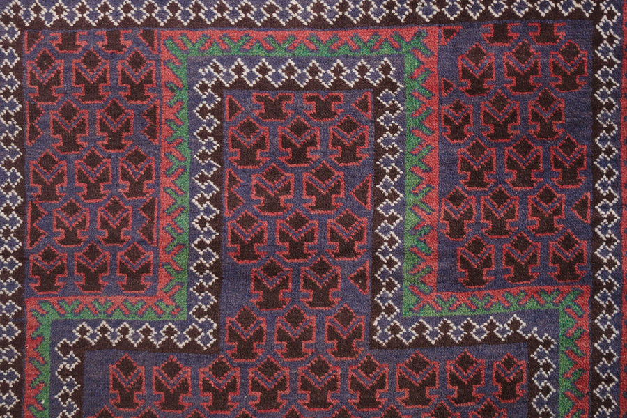3x4.5 Afghan Baluch Rug | MIRWAIS