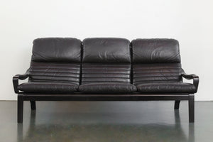 Minimalist Black Leather Sofa