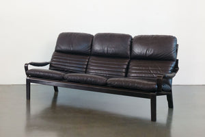 Minimalist Black Leather Sofa