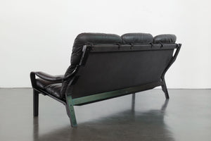 Minimalist Black Leather Sofa