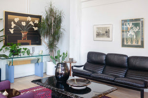 Minimalist Black Leather Sofa